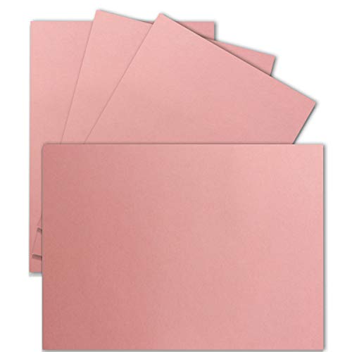 150 Einzel-Karten DIN A6-10,5 x 14,8 cm - 240 g/m² - Altrosa - Tonkarton - Bastelpapier - Bastelkarton- Bastel-karten - blanko Postkarten