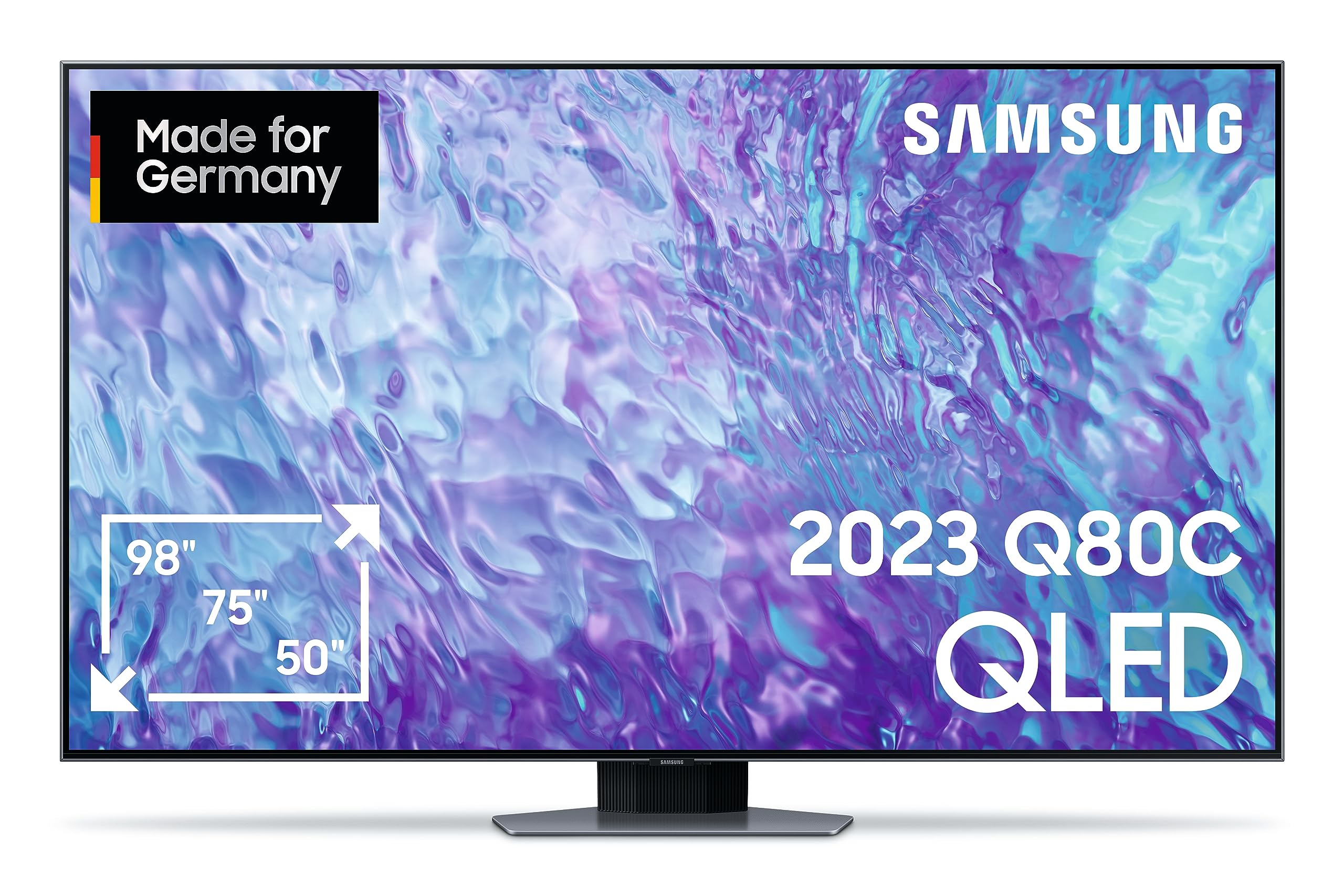Samsung QLED 4K Q80C 75 Zoll Fernseher (GQ75Q80CATXZG, Deutsches Modell), Smart-TV, Direct Full Array, Neural Quantum Prozessor 4K, Real Depth Enhancer [2023]