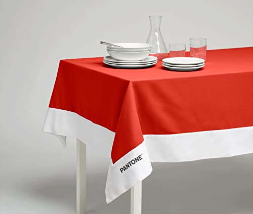 Pantone™ - Rechteckige Tischdecke für 6-Sitzer 140 x 180 cm, 100 % Baumwolle 220 g. - Rot