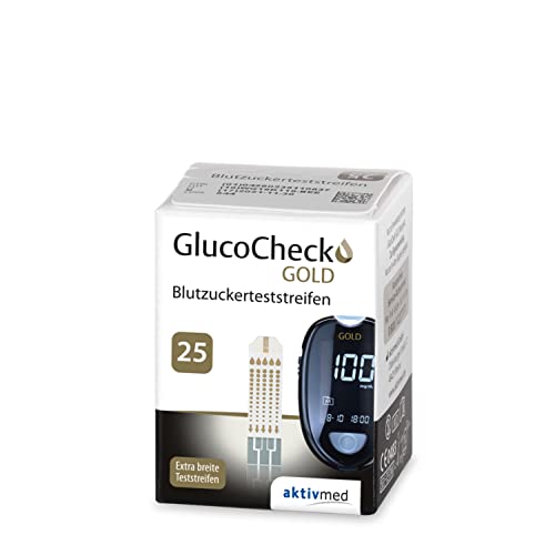 GlucoCheck Gold Blutzuckerteststreifen 25 Stück…