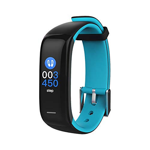 novasmart - runR II Fitness Tracker, HD-Farbbildschirm Fitness Armband Uhr mit Pulsmesser, Schlafmonitor, Sportuhr, Schrittzähler für Android und iOS, schwarz/blau