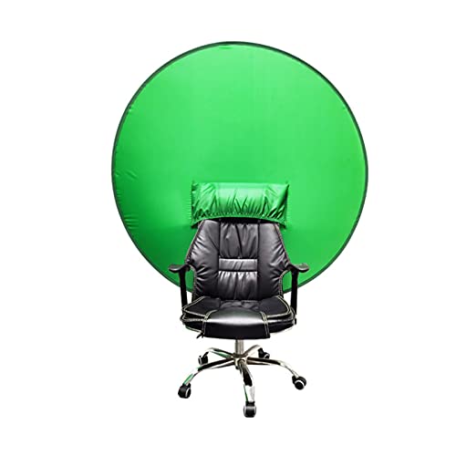 Grüner Bildschirm, 110 cm tragbarer Faltbarer grüner runder Hintergrundbildschirm für Stuhl, Webcam grüner Fotografie-Hintergrund, für Zoom, Gaming, Video 43,3 Zoll