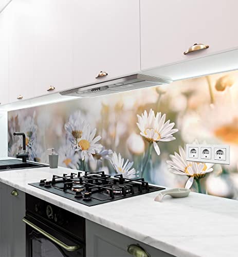 MyMaxxi | selbstklebende Küchenrückwand Folie ohne bohren | Aufkleber Motiv Blume 06 | 60cm hoch | adhesive kitchen wall design | Wandtattoo Wandbild Küche | Wand-Deko | Wandgestaltung