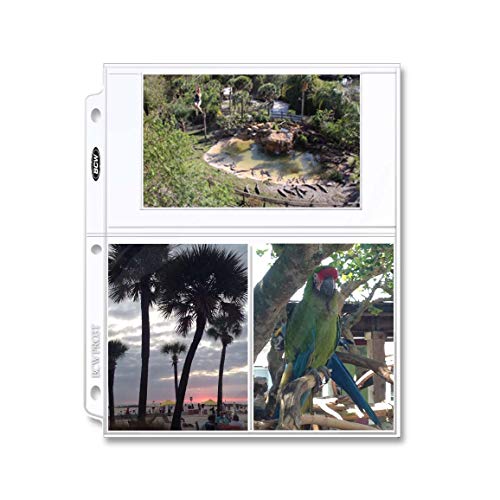 BCW Pro 3-Pocket-Seite 50 (50 Seiten) (4 x 6 Karten, Postkarten oder Fotos), transparent