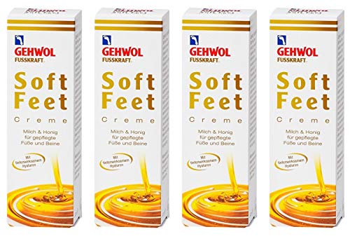 4x GEHWOL FUSSKRAFT Soft Feet Creme mit Milch & Honig 125 ml (500 ml)