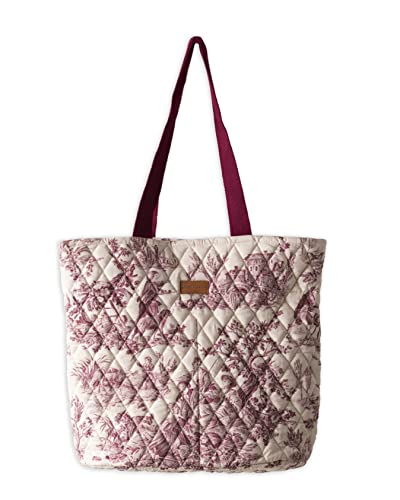 Maison d'Hermine Stepptasche aus 100% Baumwolle | Umhängetasche | Einkaufstasche mit Reißverschlusstaschen für die Reiseschule von Frauen (THE MILLER-RED)