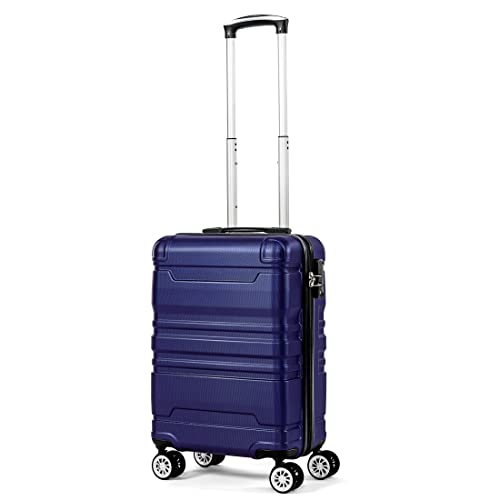 Hartschalen-Handgepäck | Koffer mit TSA-Schloss und Universalrad | Erweiterbar | Seitengriff (Blau,M-35x20x55 cm)