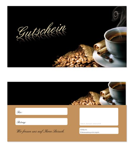 50 Geschenkgutscheine (Kaffee-601) Ein super Produkt für Ihre Kunden. Gutscheine Gutscheinkarten