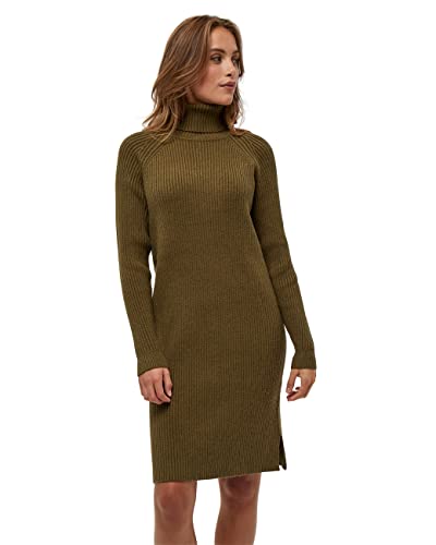 Minus ,Women's ,Ava knit turtleneck dress, 471 Dark olive melange ,XL