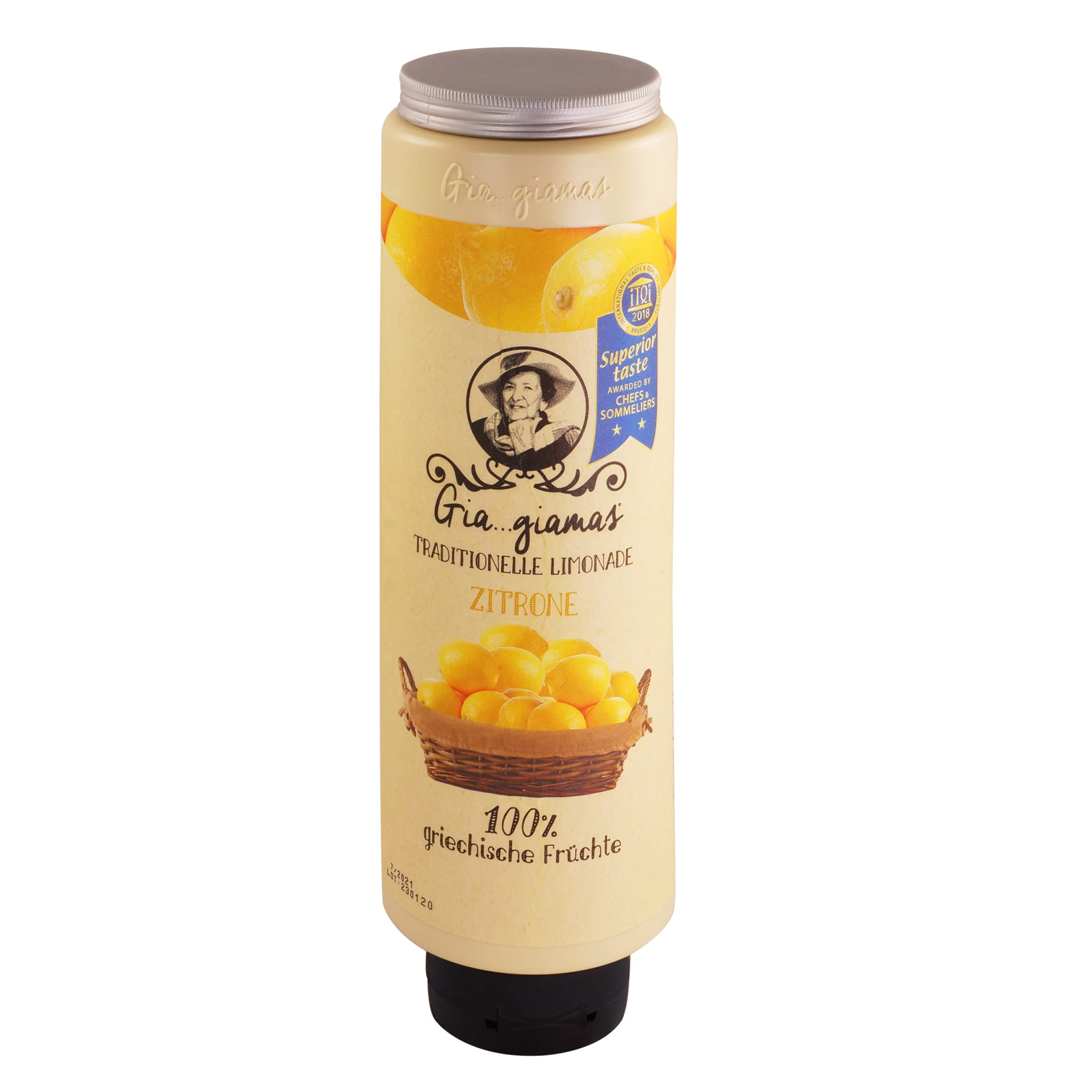 Giagiamas Getränkesirup für Wassersprudler | Zitrone | Vegan | 1300gr. | ohne Konservierungsstoffe