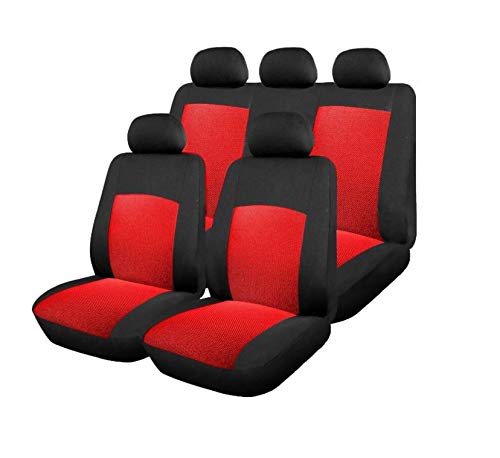 Auto Sitzbezüge Rot Schonbezüge Komplettsatz mit teilbarer Rücksitzbank Hochwertig Neu