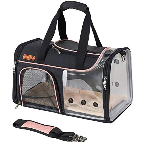 XGWML Transparent Griff Pet Bag Tragbare Falten Visuelle Pet Out-Falte-Katzen-Tasche Vier Farben (Pink)