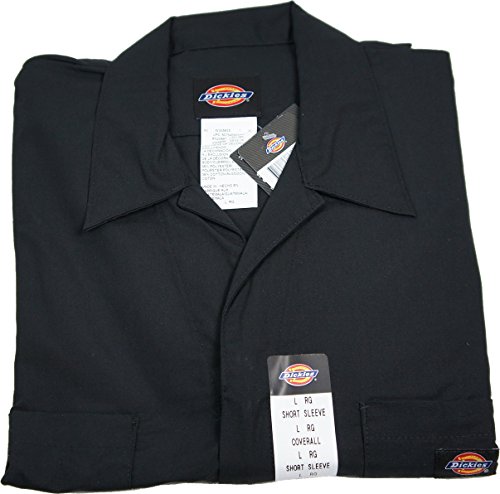 Dickies Men's Short Sleeve Coverall, Black, Medium Regular