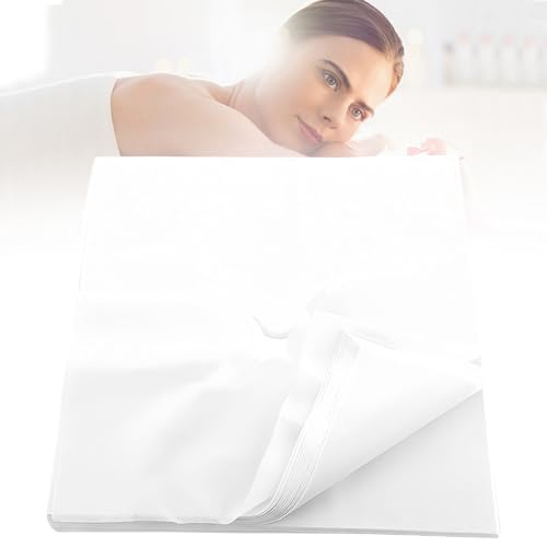 MEGYAD 200 Stück Nasenschlitztücher: Nasenschlitztücher Massageliege 40 x 40 cm für Kopfstütze bzw. Massageliege, Massage-Gesichtsauflage für Massagetische und Kopfstützen