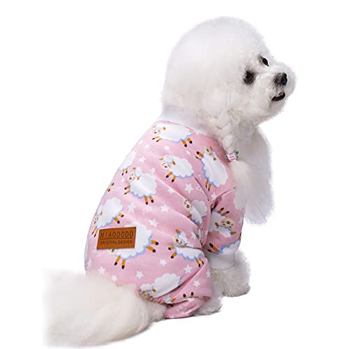 Rosa Welpe Weihnachten Hund Kleidung Pyjama für kleine mittelgroße Hunde Mädchen Jungen Lustige Haustier Katze Hund Shirts Kostüm Pullover Pjs Onesie Shirt Doggie Onesies Katze Haustier Outfit