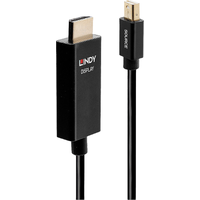 Lindy - Videokabel - DisplayPort / HDMI - Mini DisplayPort (M) bis HDMI (M) - 3,0m - abgeschirmt - Schwarz - rund, 4K Unterstützung, aktiver Chip (40923)