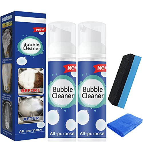 Zitte Bubble Cleaner, Bubble Cleaner Foam, All-Purpose Bubble Cleaner Spray, Foaming Heavy Oil Stain Cleaner, Powerful Stain Removal Kit (2pcs,100ml)