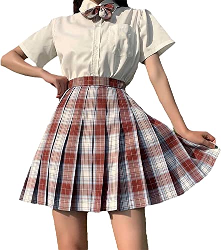 Japanische Schulmädchen Uniform, Teenager Mädchen Kawaii JK Schuluniform Anime Kleid Kragen Hemd Kostüm (M, Rot)