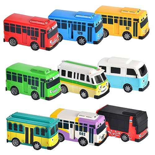 Srogswxd 9PCS Mini-Bus-Spielzeugauto-Modellauto für Kinder, und Kinder, Geburtstagsfeiergeschenk