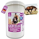 EMMA Magnesium Pferd Pulver - Calm Horse Relax - Anti Stress zur Beruhigung bei Unruhe I L-Tryptophan Vitamin E - Magnesium für Pferde hochdosiert gegen Angst Stress Gelassenheit nervöse Pferd 1Kg