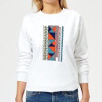 Abstract Pattern Women's Sweatshirt - White - XS - Weiß