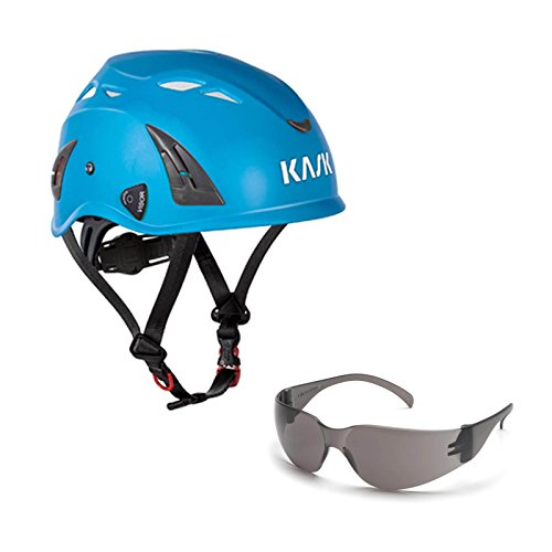 KASK Schutzhelm, Bergsteigerhelm, Industriekletterhelm Plasma AQ - Arbeitsschutz-Helm + Schutzbrille grau - EN 397, Farbe:hellblau