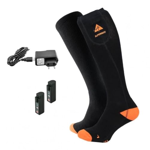 Alpenheat Fire Beheizte Socken, Schwarz/Orange, 39-41