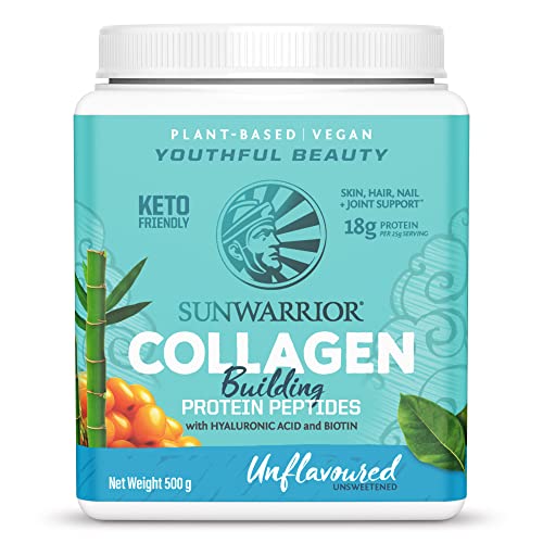 Proteinpulver - Gemüseprotein - Gemüsepulver Protein - Konserven Muskelmasse - einfach zu verdatern - SunWarior vegane Kollagen-Gebäude-Proteinpeptide - 500 g - Sunwarrior COLNAT500_2022