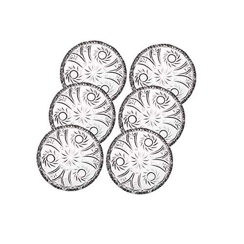 CRISTALICA Teller Kuchenteller Tortenteller aus Bleikristall 6er Set D 16cm Transparent Kristall