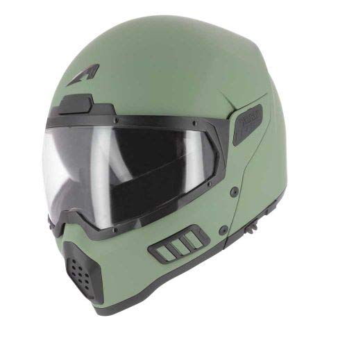 Astone Helmets - Spectrum - Casque de moto intégral - Casque intégral homologué - Casque de moto en fibre de verre - Matt Army M