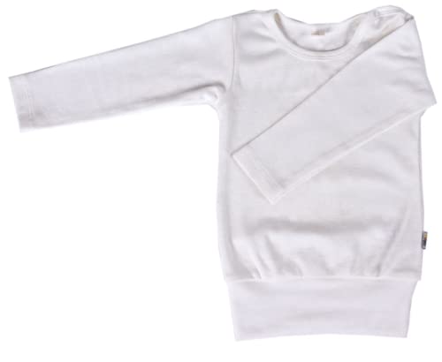 iobio Baby Longshirt Windelfrei Shirt W-Free aus Bio-Baumwolle kbA mit Bauchbündchen (50/56, Ecru)