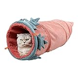 Bosixty Cat Squeaky Tunnel, Cat Exercising Verstecktunnel, Pet Collapsible Play Toy Indoor Outdoor Tube Kitty Winter Warm House