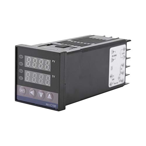 Nikou Digitaler Thermostat - PID Temperaturregler 0 1300 Alarm REX-C100 Digital LED PID Thermostatschalter Kits AC110V-240V