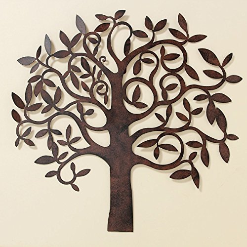 Wandbild - sehr dekorativer Baum aus Metall in braun - 70 cm im modernen Landhausstil