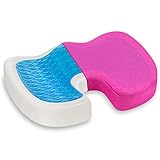 Vitabo Orthopädisches Steißbein Sitzkissen - Steißbeinkissen mit Gel-Schicht zur Rückenentlastung Druckentlastung I Kissen wirkt schmerzlindernd (Pink)