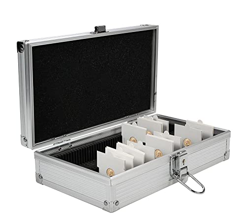 SAFE Nr 295 Alu-Koffer für Münzrähmchen mit 2 Reihen für insgesamt 100 Münzrähmchen 50 x 50 mm | 260 x 155 x 70 mm