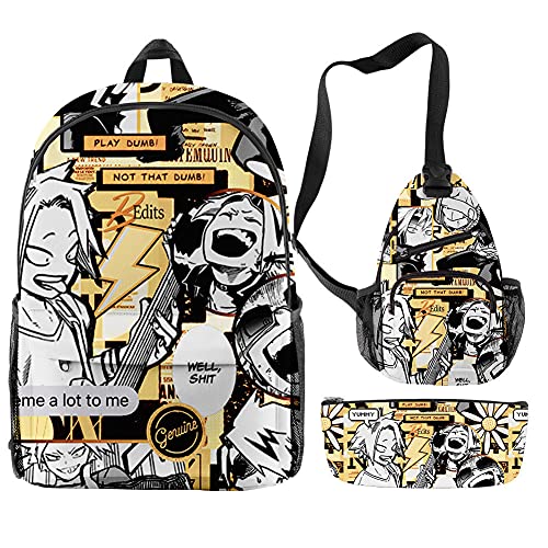 Schultaschen My Hero Academia Rucksack Jungen Mädchen Kinder Büchertasche Casual Reiserucksack Laptop Tagesrucksack Schule Lunchbox Taschen, Typ 10, 26x44cm,