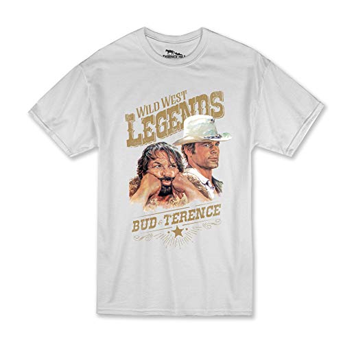 Terence Hill Bud Spencer T-Shirt Herren - Wild West Legends - Bud & Terence (Weiss) (S)