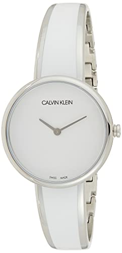 Calvin Klein Unisex Erwachsene Analog Quarz Uhr mit Edelstahl Armband K4E2N116