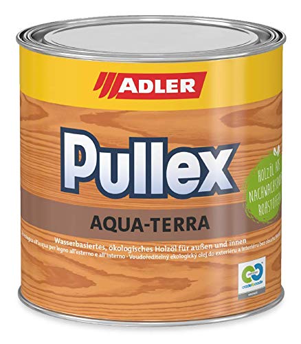 ADLER Pullex Aqua-Terra - Ökologisches Holzöl Außen & Innen - Universell anwendbar für starken Wasserschutz & lange Haltbarkeit - Auf Wasserbasis & nachwachsender Rohstoffe - Nuss 750 ml