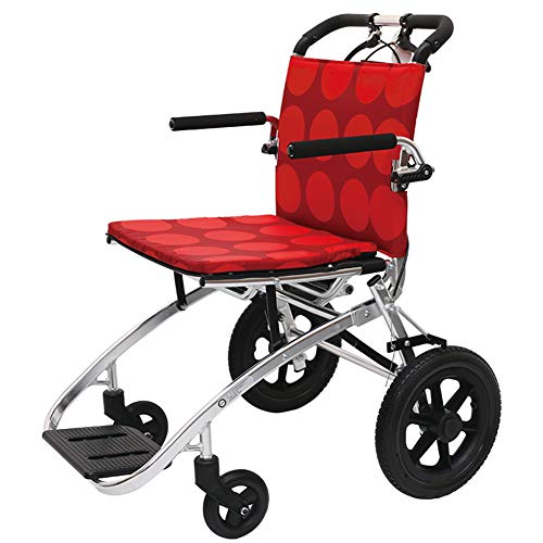 Lightweight Folding Small Wheel Light Folding Scooter Suitable for The Elderly And Disabled (Red)