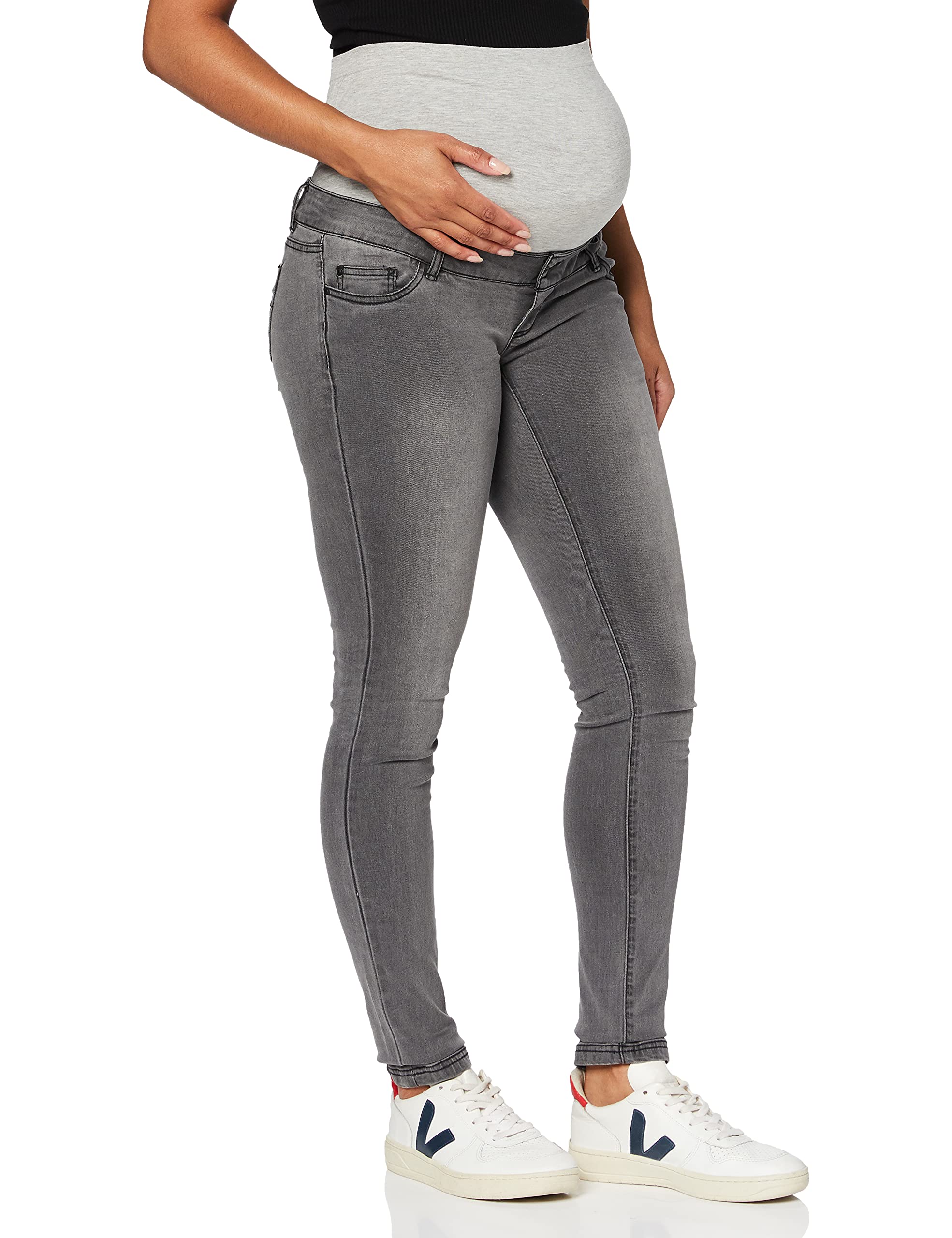 MAMALICIOUS Damen Mllola Slim Grey Jeans A. Noos Hose, Grey Denim, 31W 34L EU