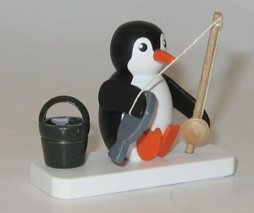 Pinguin 17045 Angler Figur aus dem Erzgebirge 4,5 cm