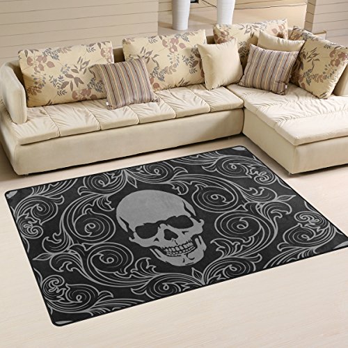 coosun Totenkopf Muster Bereich Teppich Teppich rutschfeste Fußmatte Fußmatten für Wohnzimmer Schlafzimmer 152,4 x 99,1 cm, Textil, multi, 60 x 39 inch