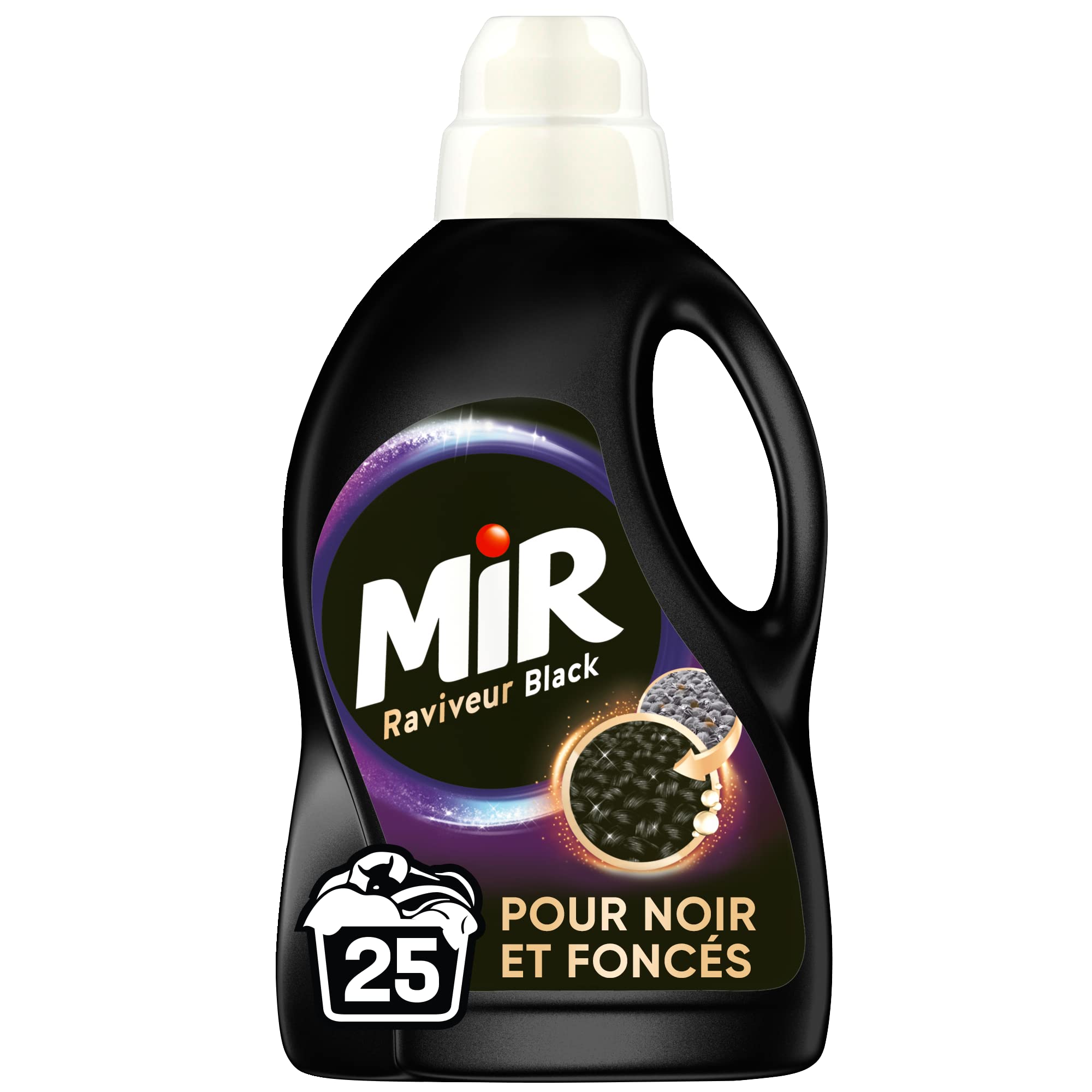 Mir Black Ravive & Repare – 25 Waschgänge (1,5 l) – flüssiges Waschmittel speziell für Wäsche, Schwarz – Auffrischung
