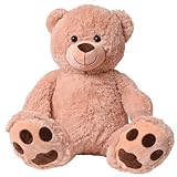 TE-Trend XXL Riesen Teddybär Plüsch Kuscheltier Riesenplüsch Riesenteddy Bär Luca beige 100 cm gestickte Tatzen