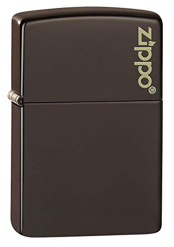 Zippo Unisex-Erwachsene Brown Matte Pocket Classic Lighter, Braunes Logo, One Size