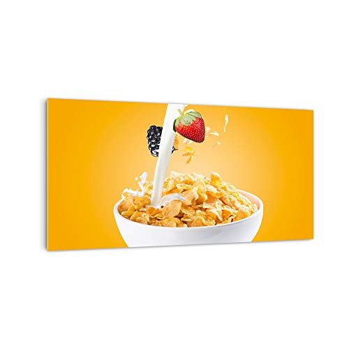 DekoGlas Küchenrückwand 'Cornflakes in Milch' in div. Größen, Glas-Rückwand, Wandpaneele, Spritzschutz & Fliesenspiegel