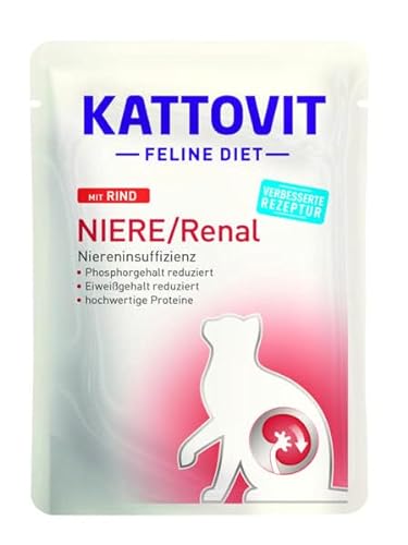 Sparpaket Kattovit Pouches 48 x 85 g - Niere/Renal Rind