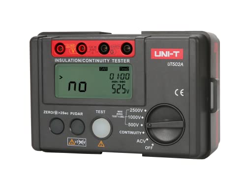 Uni-T UT502A Isolationswiderstandsprüfer Erdungsmesser Megometer Voltmeter mit LCD-Hintergrundbeleuchtung, Displayanzahl 2000